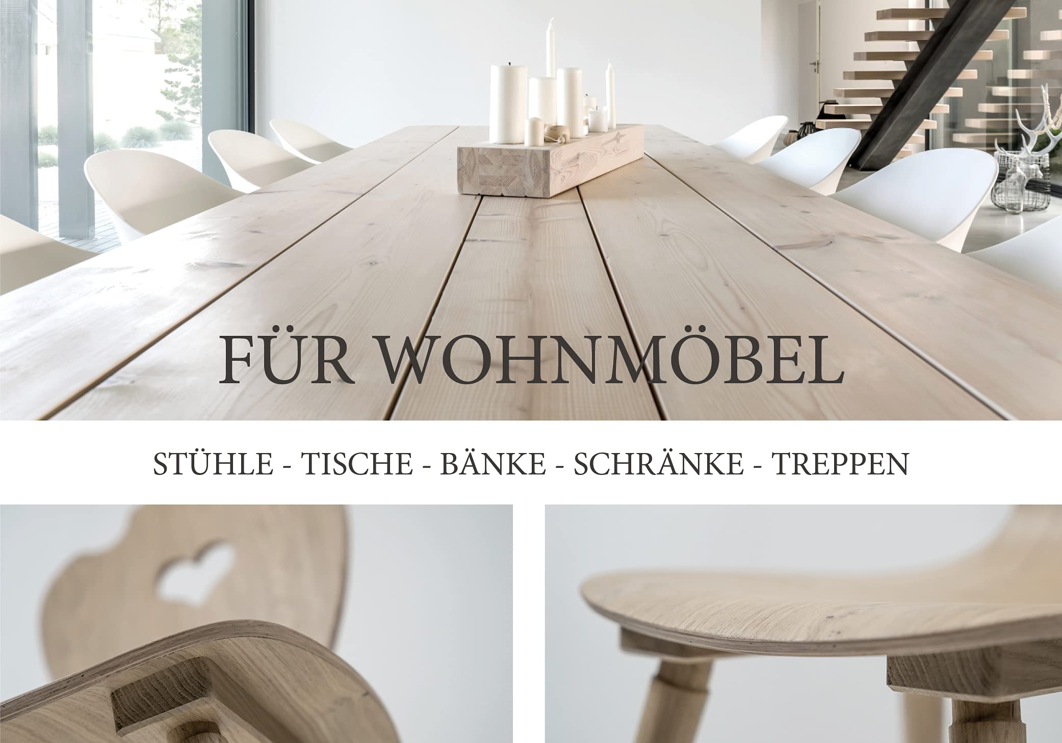 OLI-NATURA Scandic-Oil For Furniture - Rohholzeffektöl - 1L Farblos - Lösungsmittelfrei, invisible Holzöl Innenbreich - Möbel Holztisch Stühle Kommoden Schränke - Eiche Fichte Kiefer Tanne
