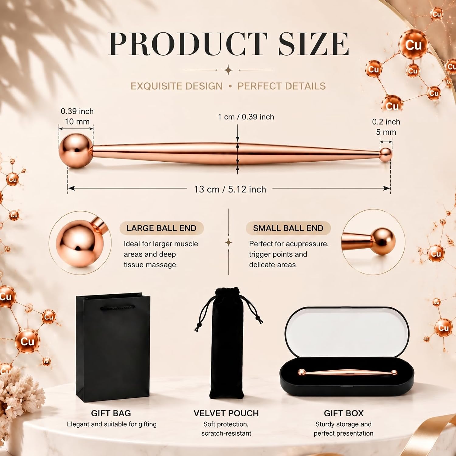 5.12inch Pure Copper Nose Wand Set Dual Tip Nasal Swab