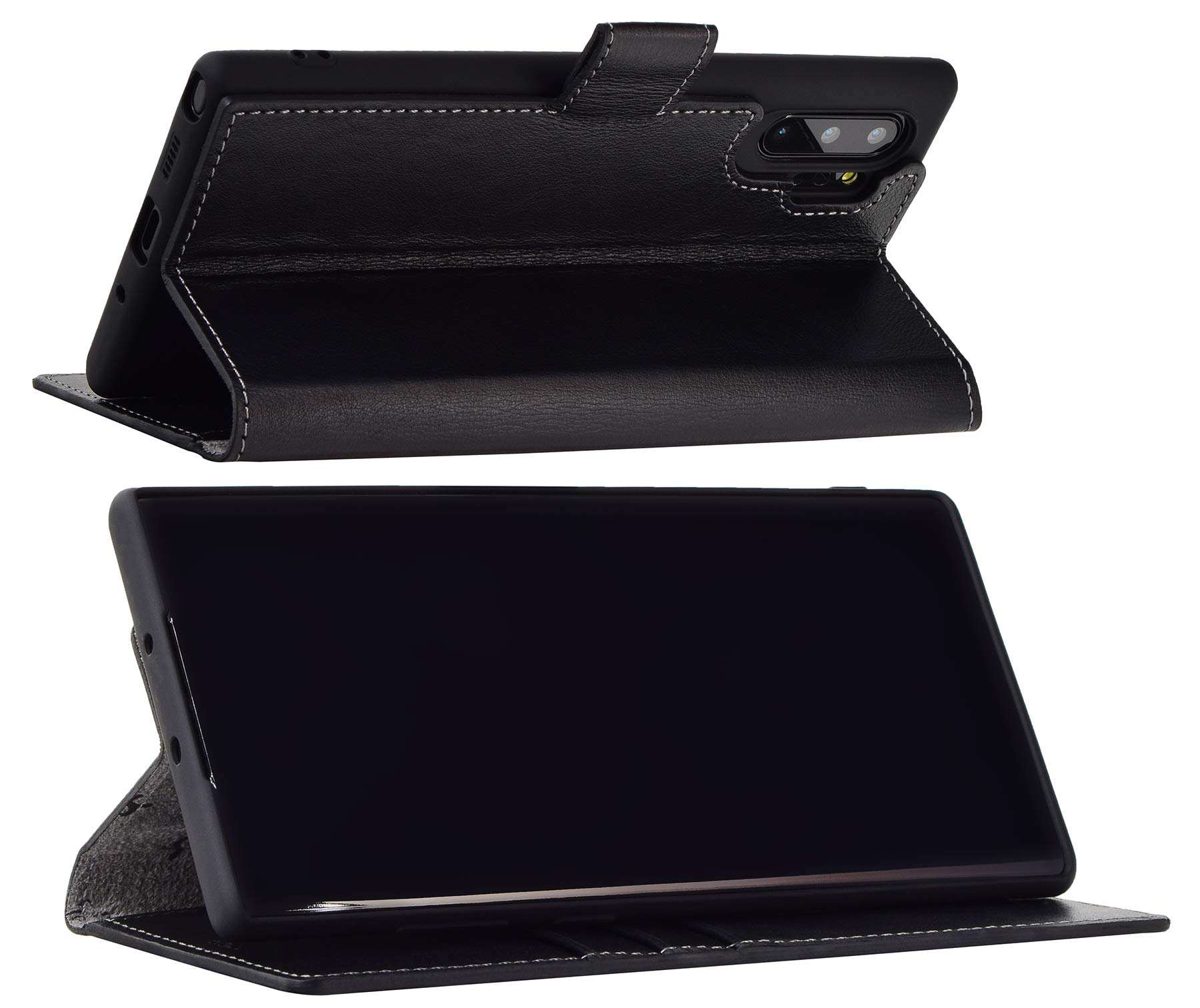 Suncase Custodia a libro compatibile con Samsung Galasy S25 Ultra 5G in pelle (Slim Fit), con 3 scomparti per carte di credito, colore