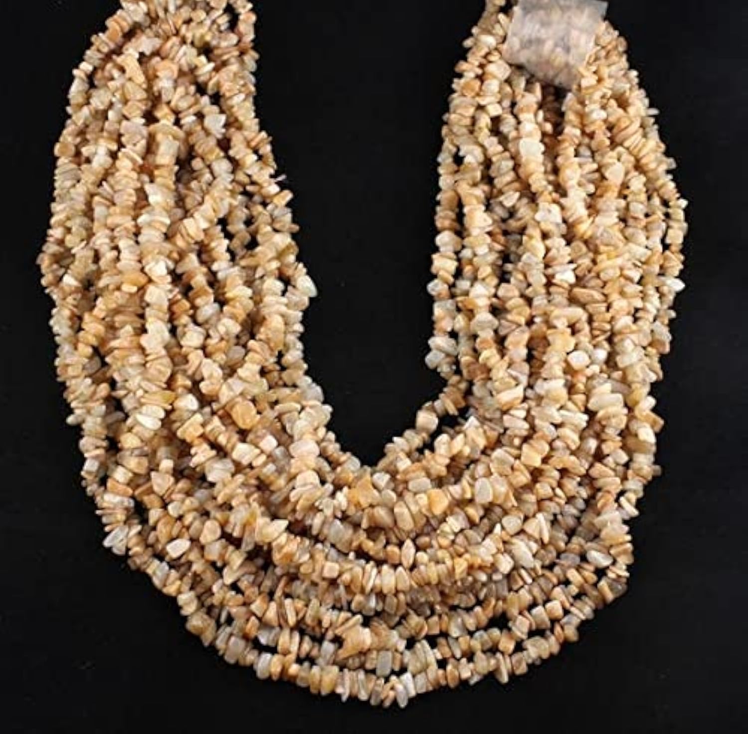 Pierre de lune pêche en perles chips non taillées LKBEADS fil de 36" haut de gamme