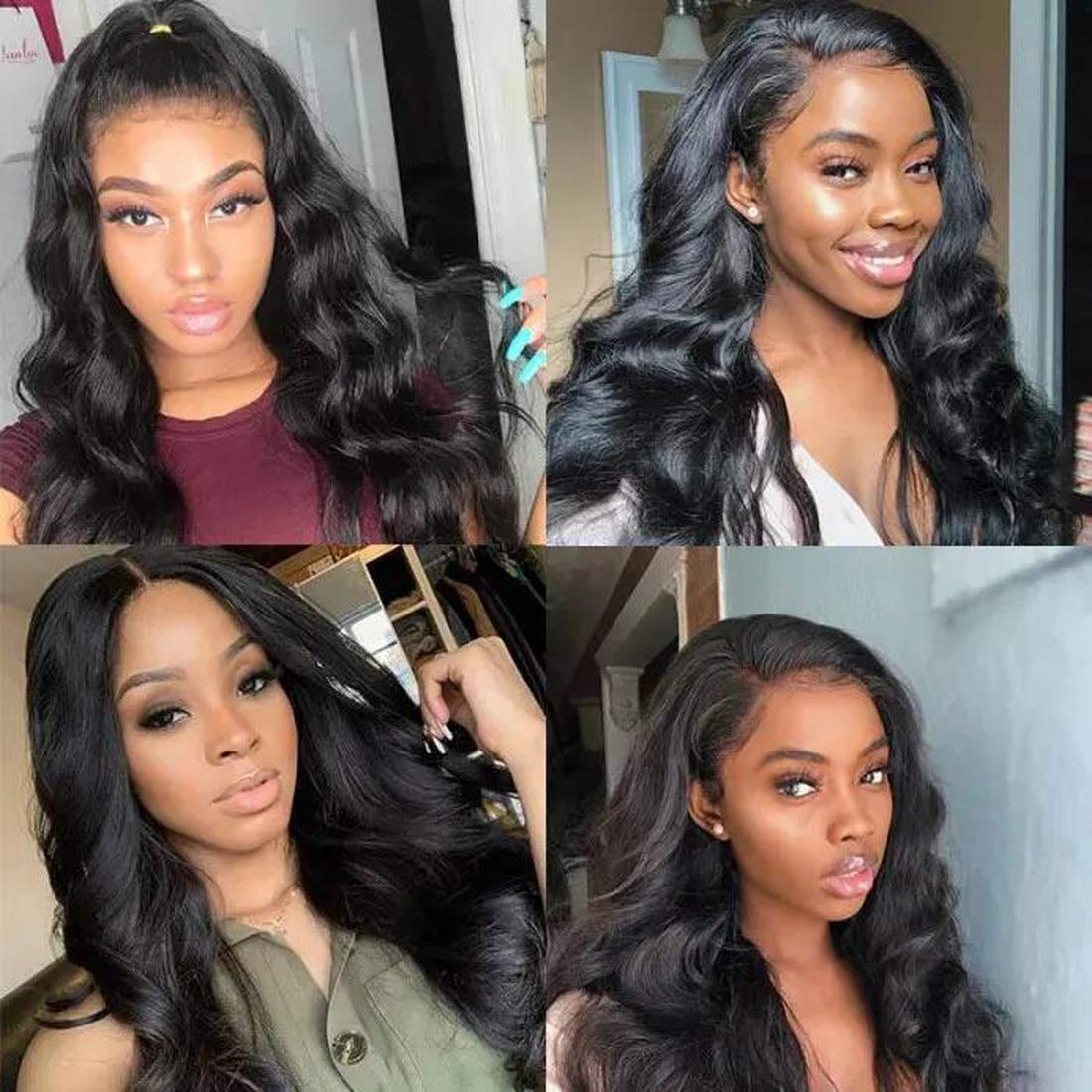 UNice Hair Brazilian Body Wave Human Hair 1 Bundle 22 inch 100% Unprocessed Virgin Human Hair Weave Extensions Natural Black Color Can be Dyed and Bleached