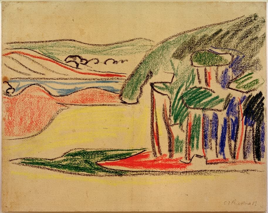 Poster Ernst Ludwig Kirchner Cœur de forêt rose sur toile sans cadre 50x70 cm