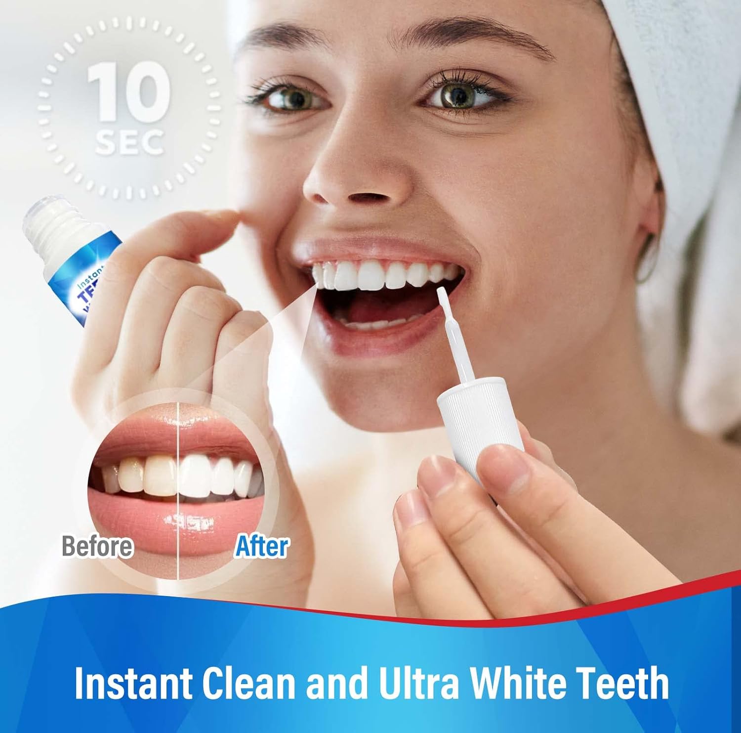 Tooth Paint,Instant Teeth Whitening Paint - Gentle Teeth Whitening Paint for Sensitive Teeth - Portable & Convenient Application, Efficient Stain Removal, Enamel Safe Formula