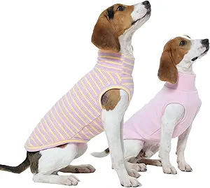 Kuoser 2 Pack Dog Sweater, Soft Dog Sweaters for Small Medium Large Dogs, Sleeveless Pet Fleece Vest,Puppy Pullover Sweatshirt for Boys & Girls, Turtleneck Dogs Winter Coat Clothes