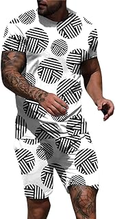 BFYSFBAIG Men's Polo Shirt & Shorts 2-Piece Set Summer Tracksuit Clothing Fashion Casual Sweatsuits Short Sleeve Hawaiian Shirt Sports Outfit 2 Piece Suit Beach Tracksuit Short Set Casual Sports Suit
