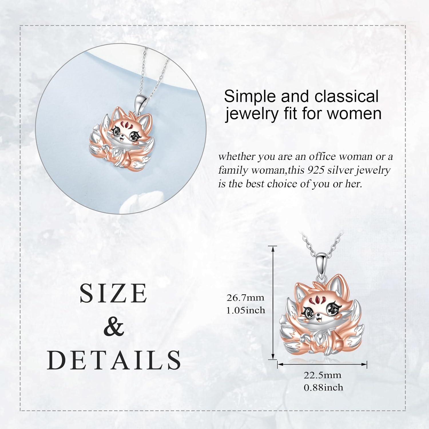 Fox Necklace for Women Nine-tailed Fox necklace Fox Jewelry Gift for Women - Image 4