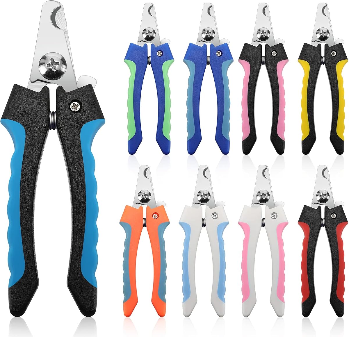9 Pcs Small Dog Nail Clippers Bulk with Safety Guard,Classic | Avoid Over-cutting, Puppy Nail Clippers, Pet Nail Claw Grooming, Pet Cutter Toenail, Trimmer, Small, Medium Dogs, Cat
