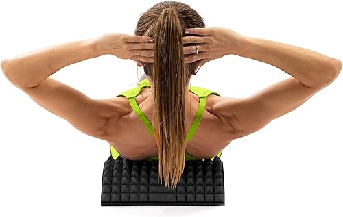 Miniatura 3 de ProsourceFit Dispositivo de tracción ortopédica con punta de estiramiento arqueada y soporte de masaje lumbar inferior