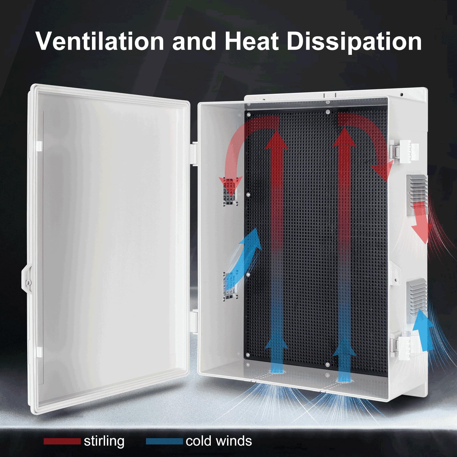 Namunanee Outdoor Electrical Junction Box, ABS Water Resistant Enclosure with Internal Mounting Panel & Hinged Cover (18.1"H* 12.6"L* 4.3"W)