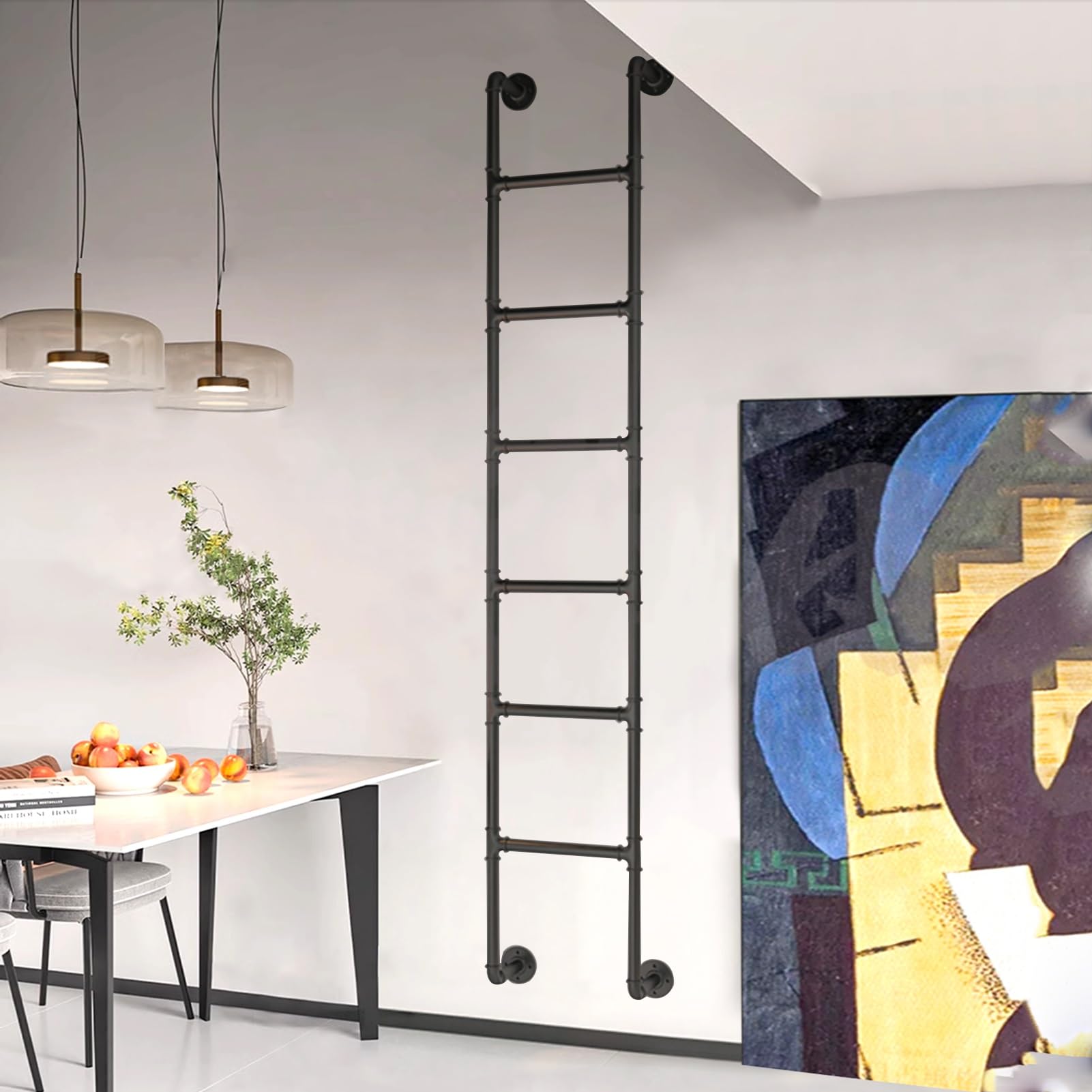 Escalera de hierro robusta con soldadura de alta resistencia para lofts y sótanos