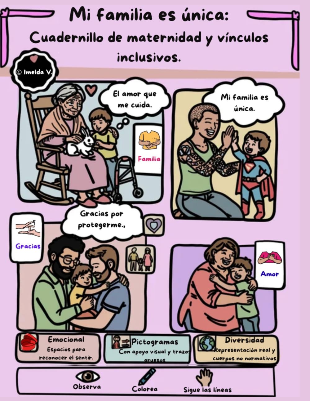 Mi familia es única.: Cuadernillo de maternidad y vínculos inclusivos.
