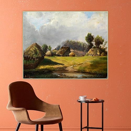 Miniatura 6 de Imágenes de Alexey Savrasov "Pueblo en el bosque" impresas en lienzo, Cuadrode arte de pared para la decoración del hogar de la sala de estar