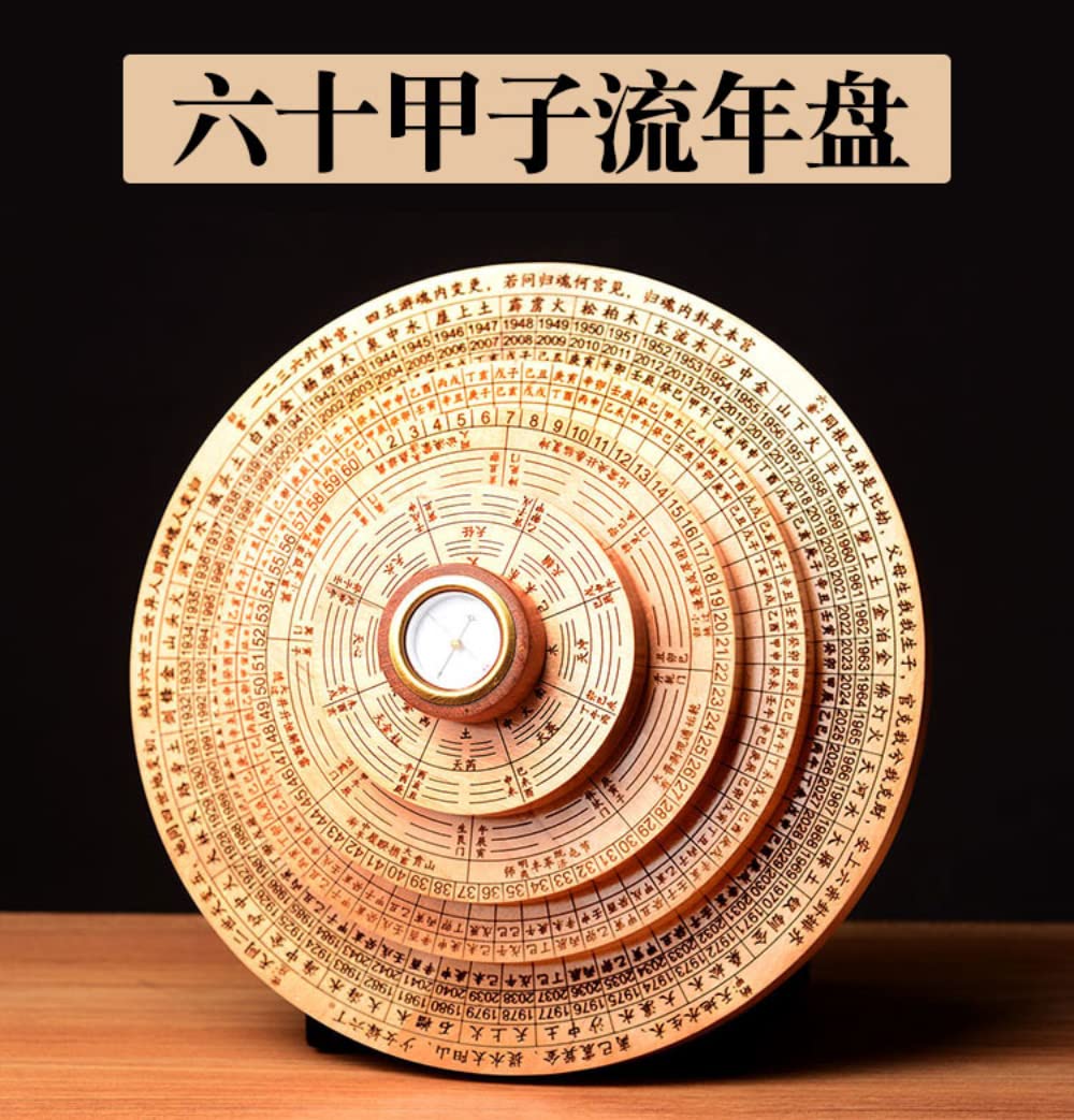Bussola geomantica in Stile Cinese, Bussola da 23 cm con Otto diagrammi, Tabella di transito Yin Yang