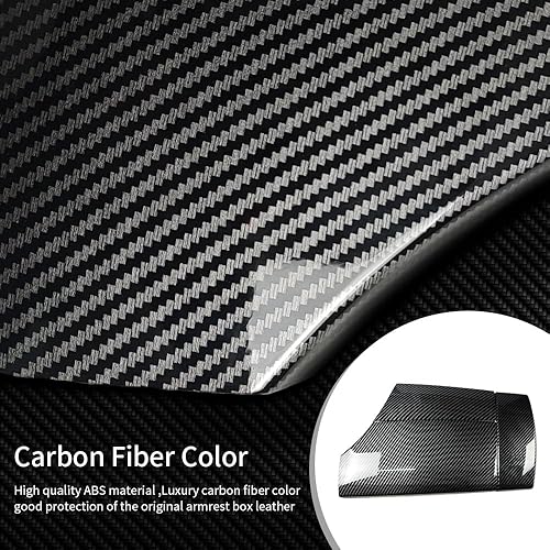 Miniatura 8 de NEWNTSAME Funda para reposabrazos de automóvil de la serie 5 E60 E61 F10 F11 G30 G32 2004-2021, fibra de carbono, color de fibra de carbono, panel