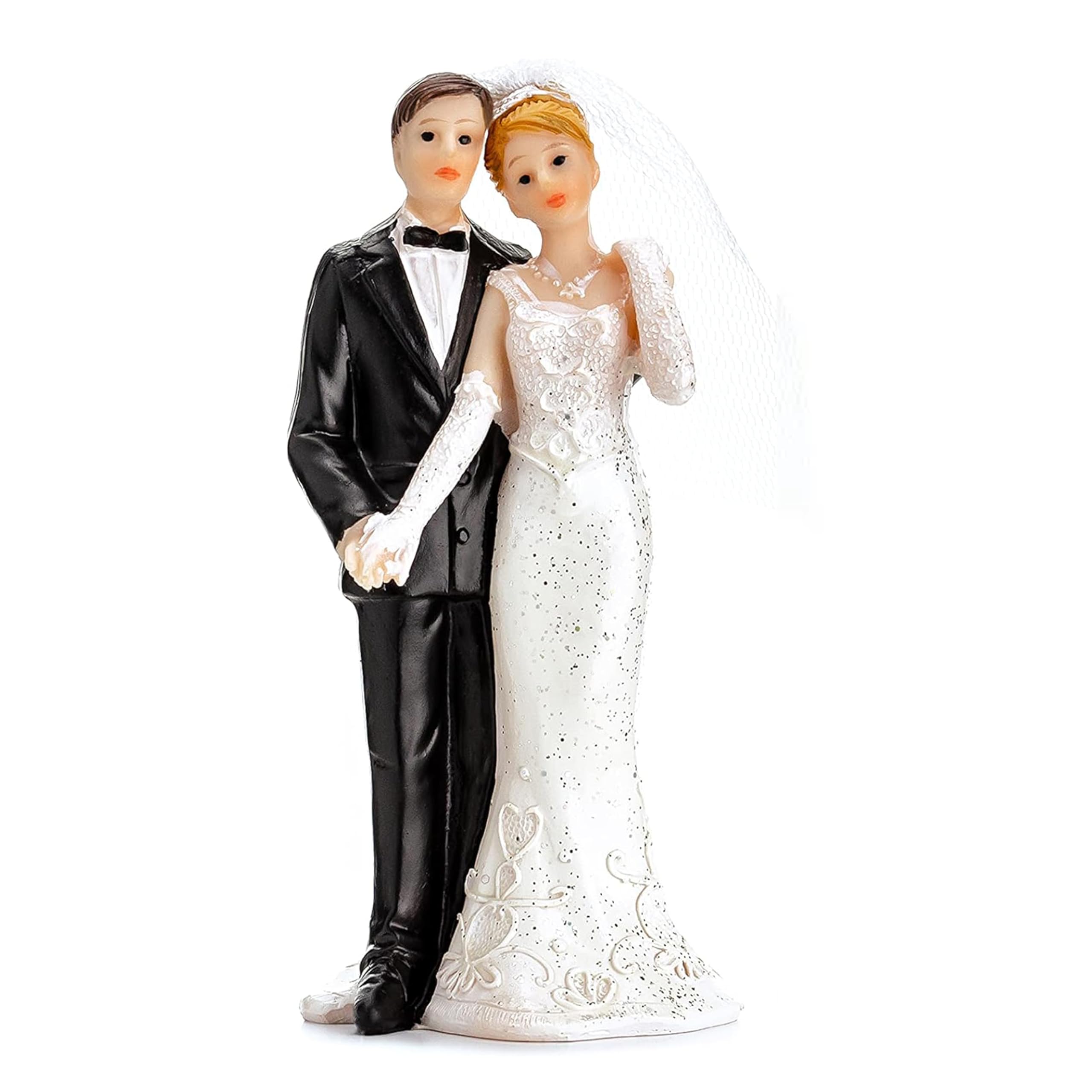Decoraparty Cake Topper with Bride and Groom for Wedding Cake, Decoration Figurines for Wedding, Centerpiece, Wedding, in Resin - Height 11 cm