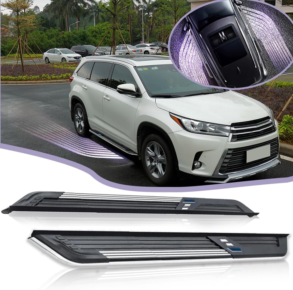 2pcs Side Step fit for VW Volkswagen Touareg 2011-2018 Running Board Pedal Nerfbar Step Bars(with LED Light Welcome Light)