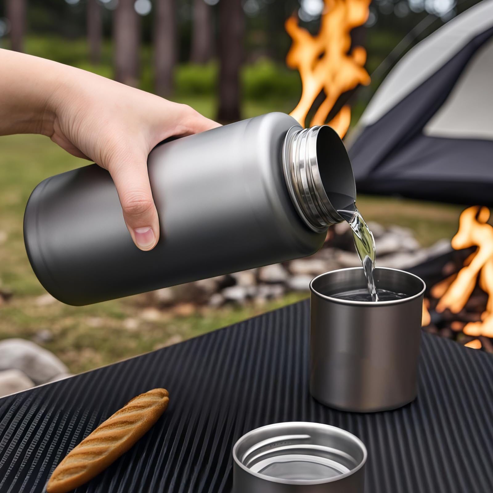 Bouteille d'eau de randonnée en titane ultra légère 700 ml, finition mate durable avec poignée amovible, légère, idéale pour la randonnée, le camping et les activités de plein air