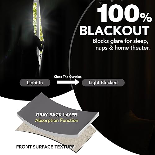 Miniatura 6 de Deconovo - Cortinas opacas 100% de lino sintético con ojales, cortinas para dormitorio y 2 paneles