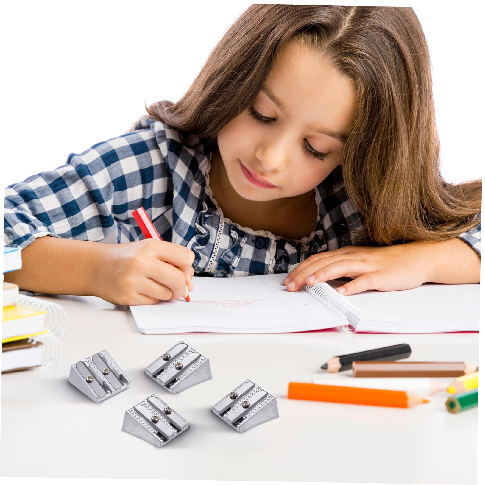 100pezzi Temperamatite Manuale Alluminio Strumento Portatile Per Ufficio e Scuola Facile Usare e Leggero Per Punte