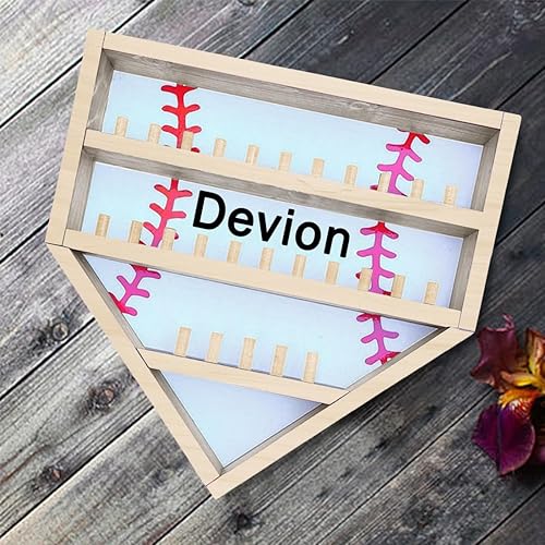 Miniatura 6 de Expositor de béisbol con nombre personalizado, soporte de almacenamiento de softbol, soportes de béisbol para la colección de papá, anillos de