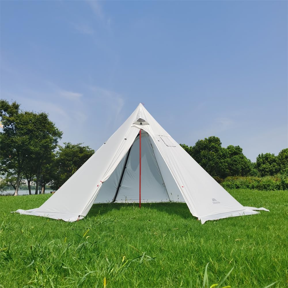 namiot kempingowy, 4-6-osobowy gorący namiot Tipi z kuchenką Jack Camping Pyramid Namiot tipi na kemping Wędrówki plecakiem
