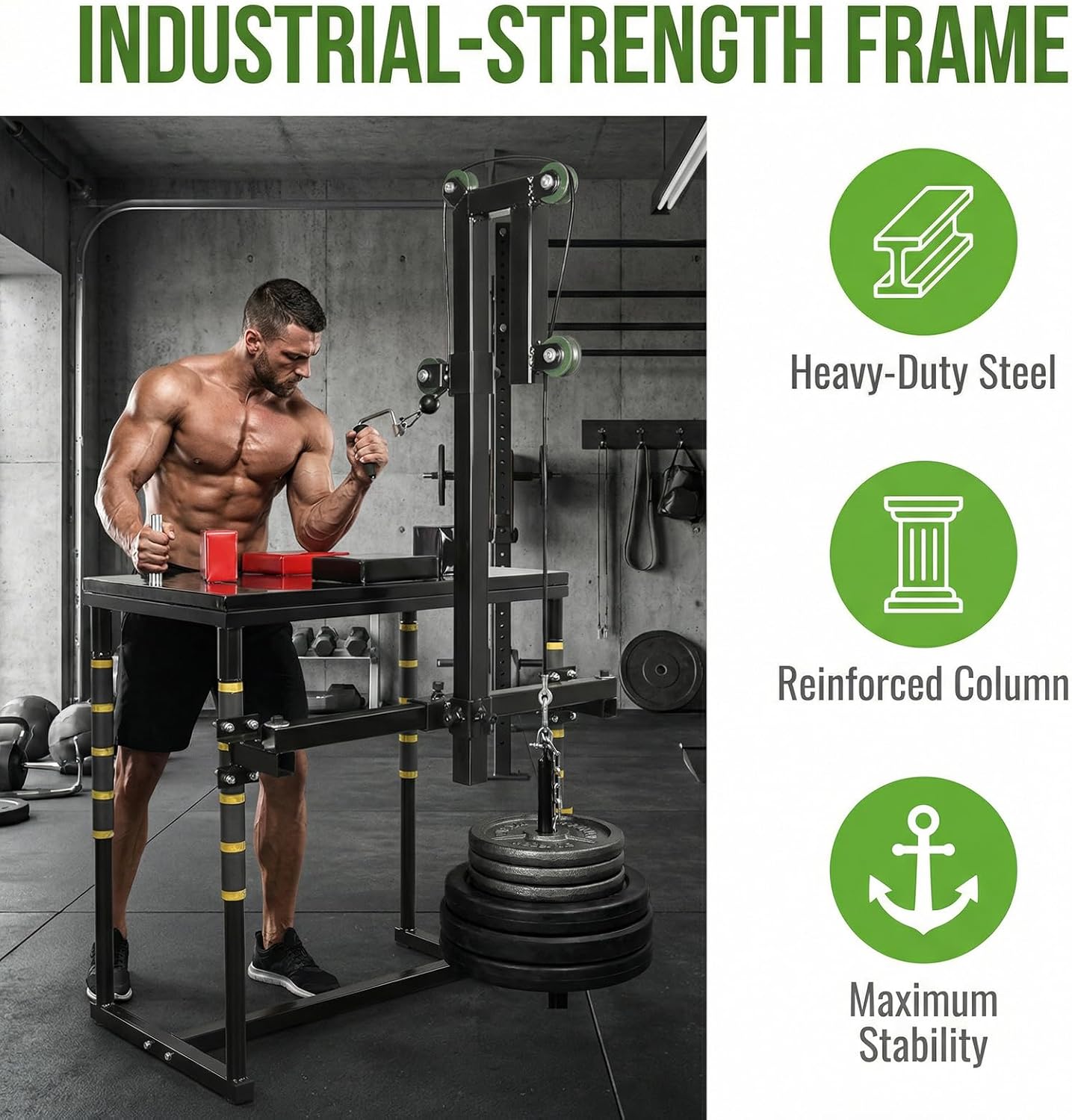 SYNTECSO Arm Wrestling Battle Table Training Pulley System, Tensile Force Professional Equipment Fitness Forearm, Table Corner Fixation Wrist Exerciser