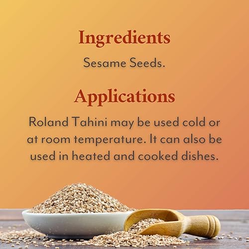 Miniatura 6 de Roland Foods Tahini de semillas de sésamo molidas puras, alimentos importados especiales, tarro de 2 libras