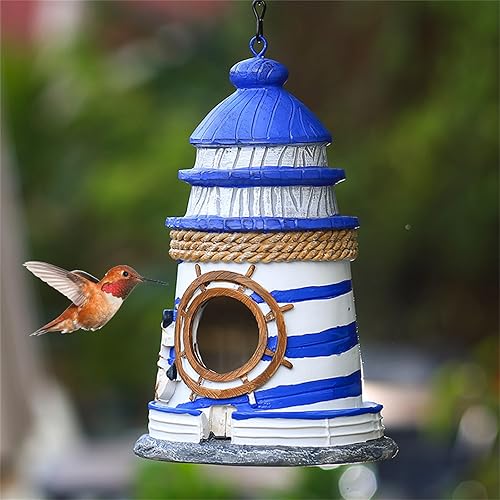 Casa de pájaros colgante, decoración de jardín, casa decorativa para pájaros para decoración de patio y jardín, casa de pájaros colgante para patio
