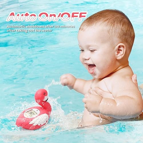 Miniatura 4 de Termómetro de baño para bebés, termómetro de seguridad para bebés Termómetro de temperatura de baño para bebés  Flamingo