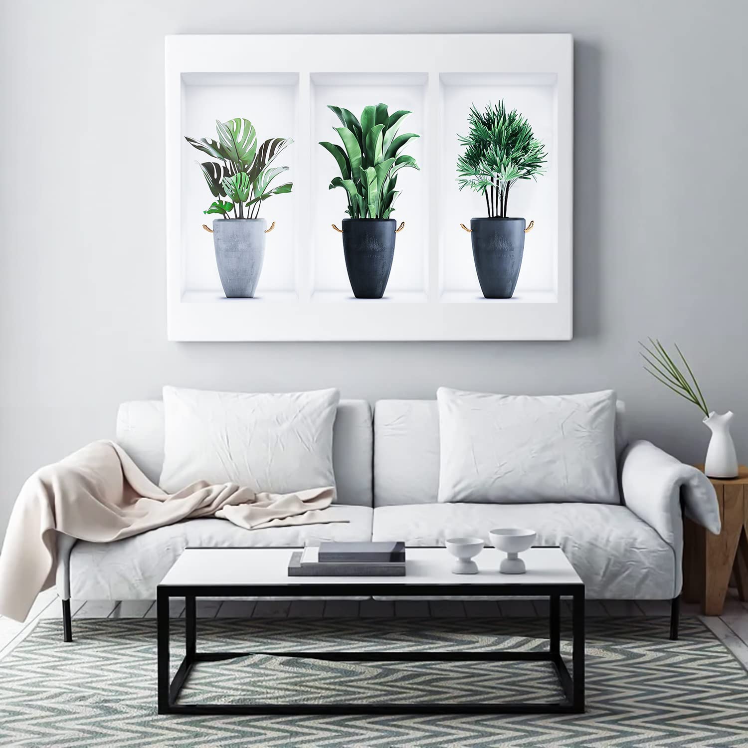 3 Adesivi Murali 3D Vaso - Decorazione Parete Moderna Per Casa E Ufficio - Foto 6