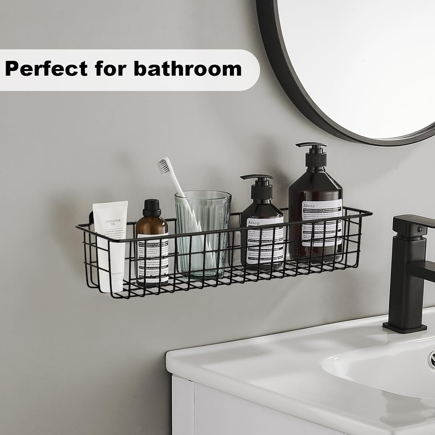 Spice Rack Organizer Wall Mount, 2 Pack Black Seasoning Rack Wire Storage Baskets for Wall or Cabinet Door in Kitchen and RV | Seasoning Rack, Kitchen, RV - Image 8