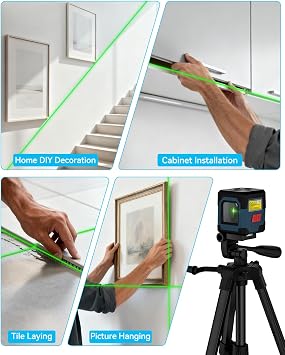 Laser Level, RockSeed Cross Line Laser with Self-Leveling, Vertical and Horizontal Line, Rotatable 360 Degree, Carrying Pouch, Battery Included (47 Inch Tripod)