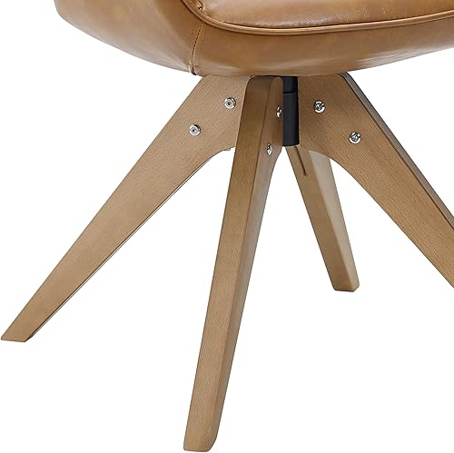 Miniatura 8 de Art Leon Silla Giratoria de Acento Moderna de Mediados de Siglo con Brazos, Patas de Madera de Haya, Silla de Escritorio para Computadora Tapizada