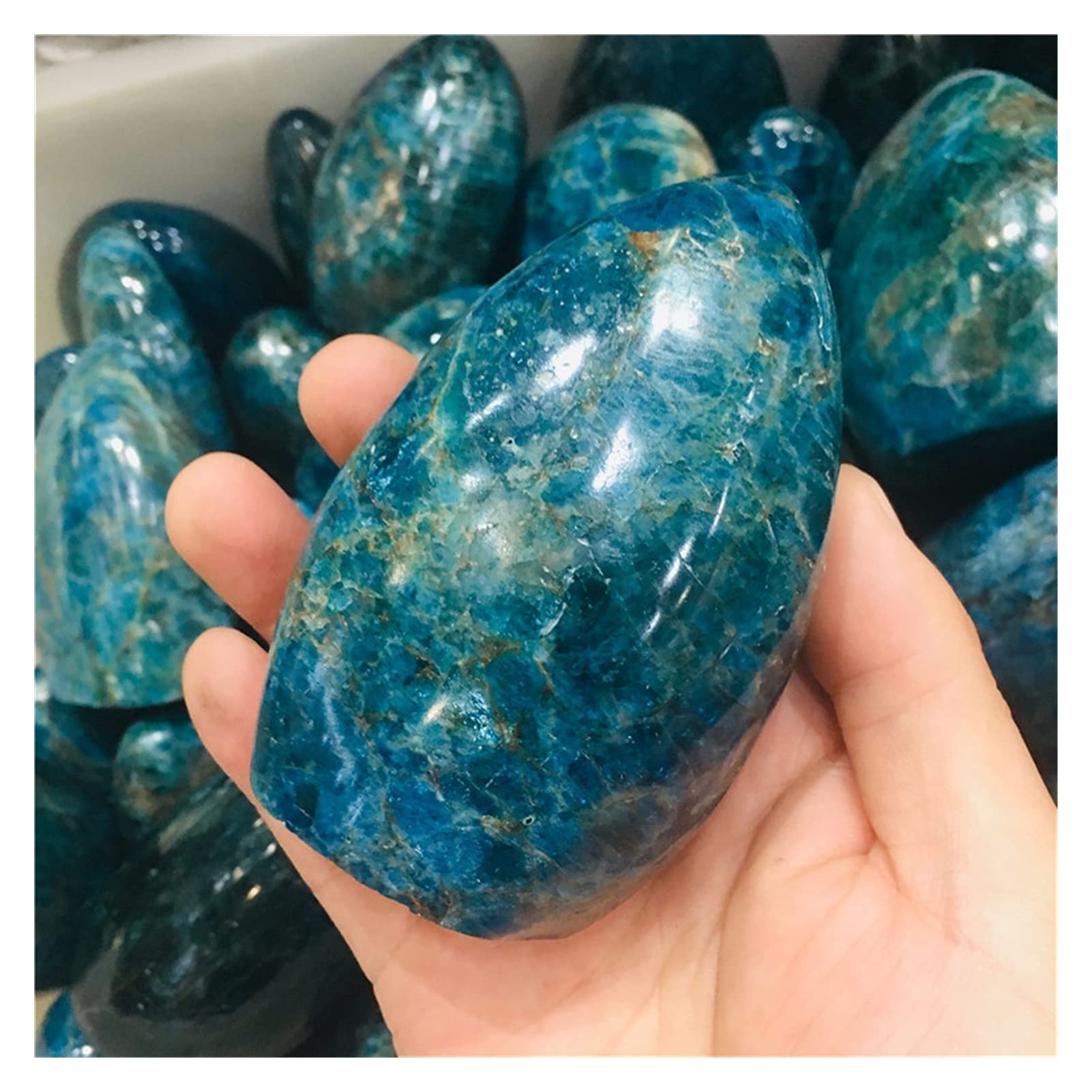 Amazon.co.jp: 天然石 天然水晶 ブルーアパタイト 原石 研磨