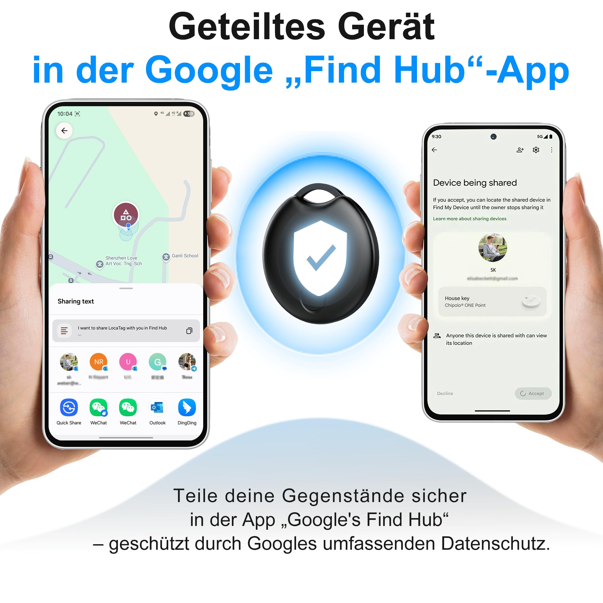 2026 Tracker Android Smart Tag 4er Pack, Smart Tag kompatibel mit Google's Find Hub (nur Android), Bluetooth Tracker für Schlüssel, Geldbörse, Fahrrad & Koffer, austauschbare Batterie