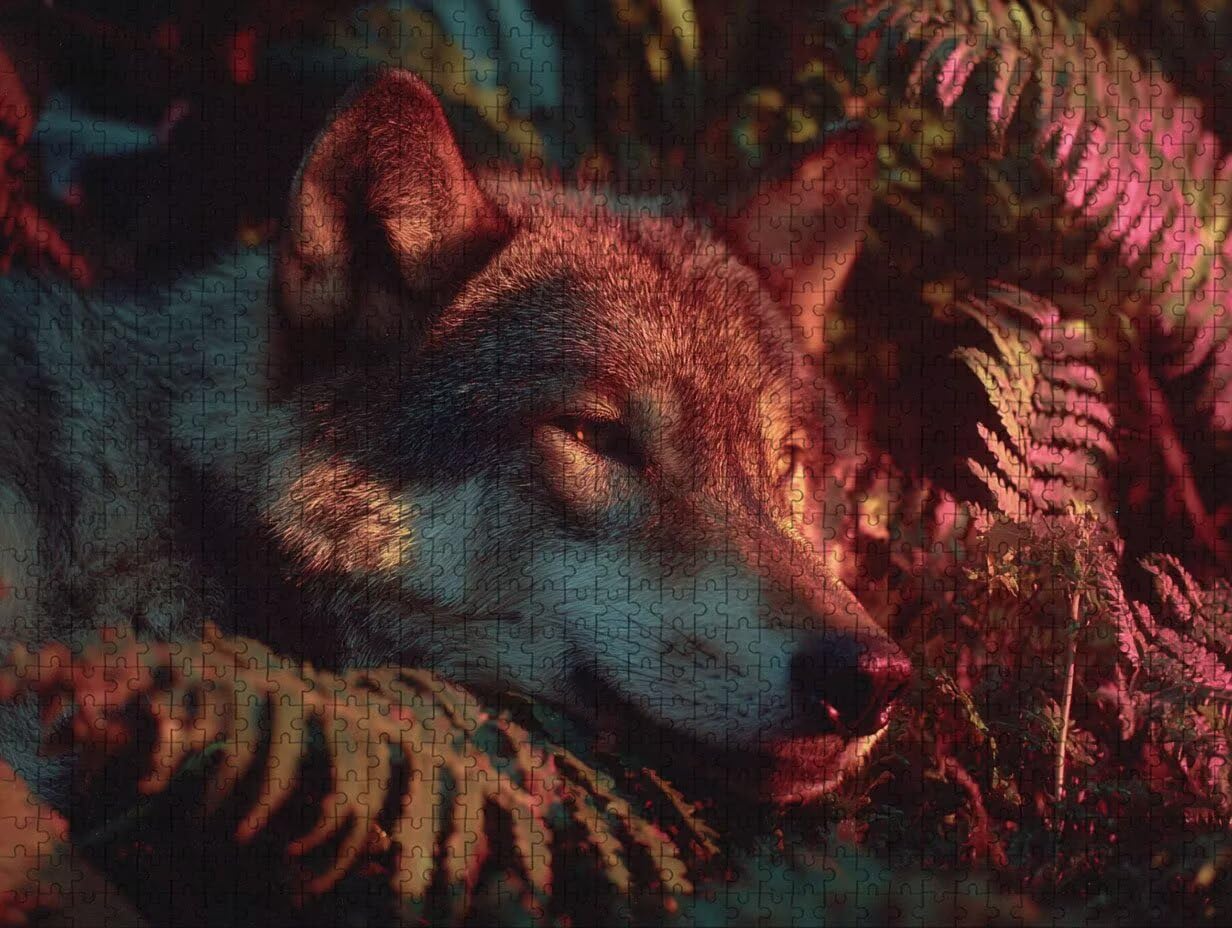 Drewniane puzzle 156 x 105 cm, wilk jigsaw dla dorosłych, 5000 elementów, z pudełkiem, wymagająca gra w puzzle, prezent dla nastolatków, odpowiednie dla mężczyzn i kobiet, 0-6259