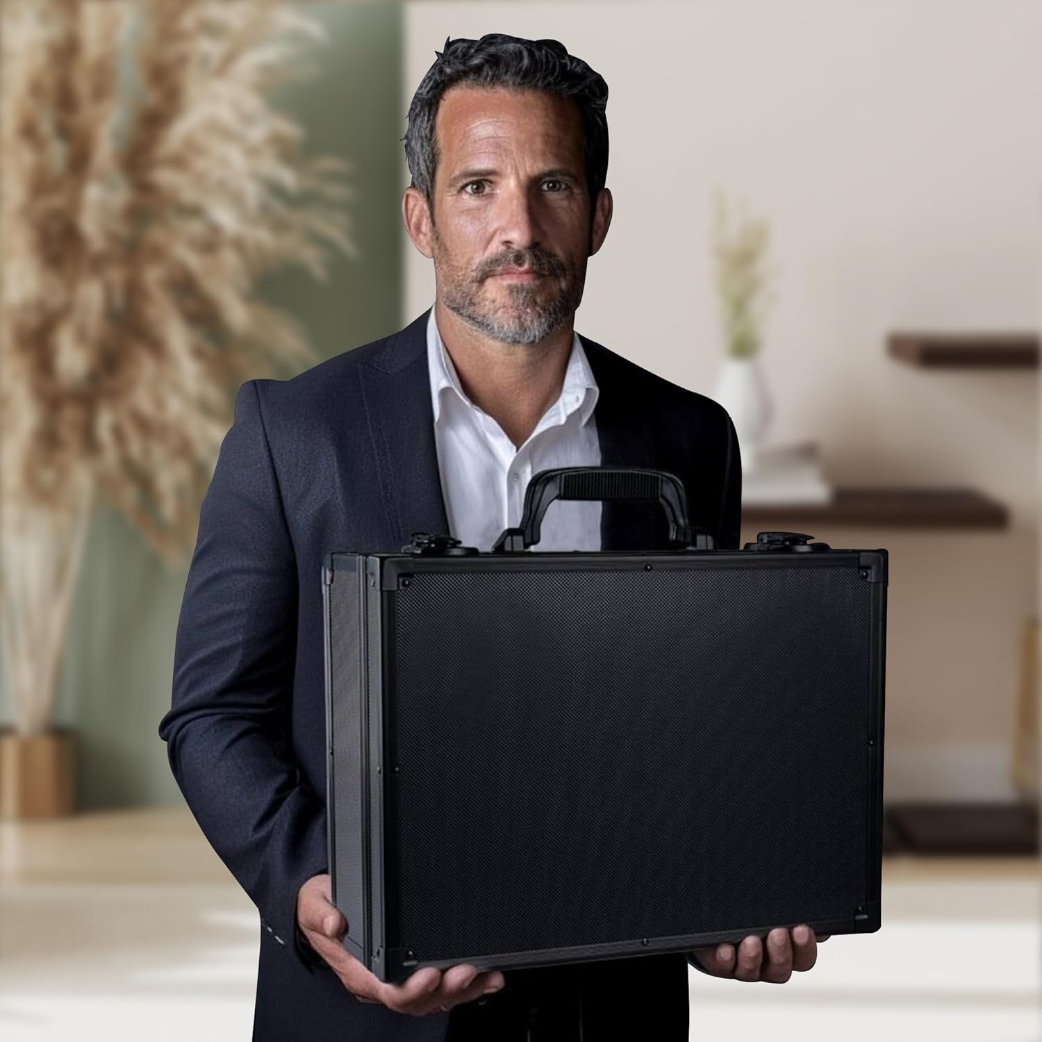 Premium Top loader Storage Box With Card Dividers For 3 X 4 Rigid Cards Holds 530+ 35pt Toploaders Trading Card Storage Box Suitable For TCG And Magnetic Card Holders, Black, K00SBa3