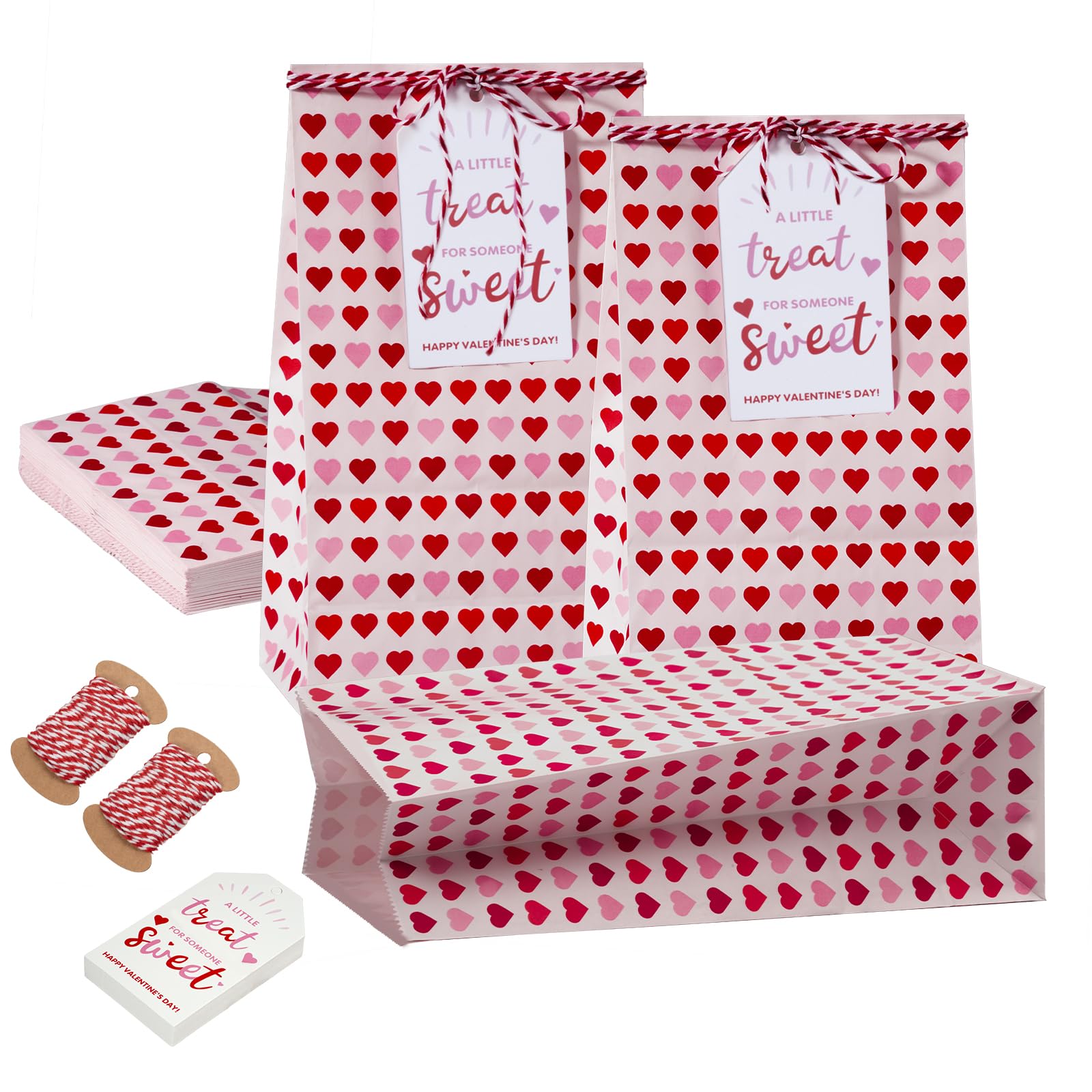 AISunGoo Lot De 30 Sacs Cadeaux De Saint-Valentin Avec Cartes