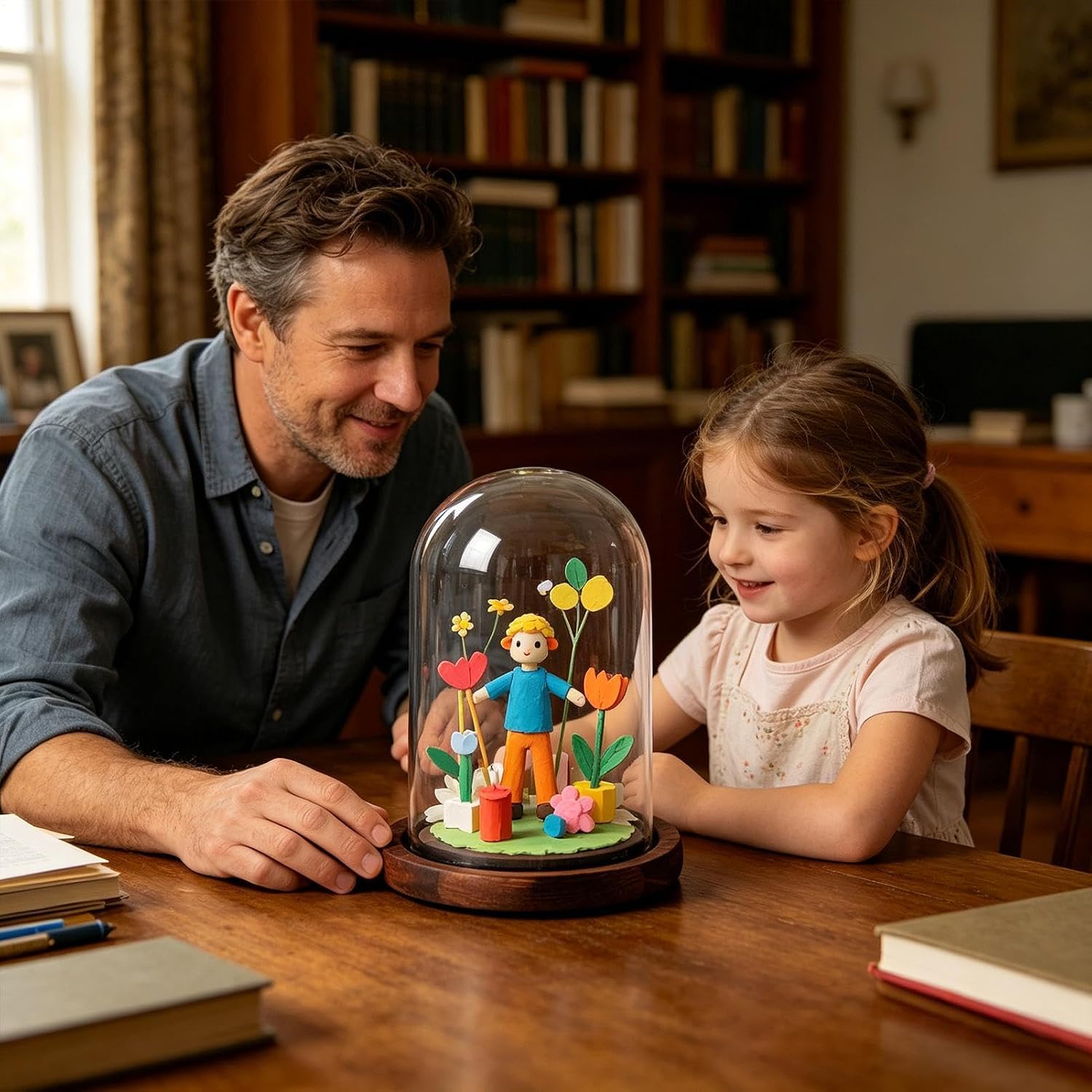 Cloche Glass Dome | Transparent Collectibles Display Cloche with Base | Glass Bell Jar | for Collectibles Statues for Home Apartment Office Dorm Room Farmhouse Living Room Bedroom