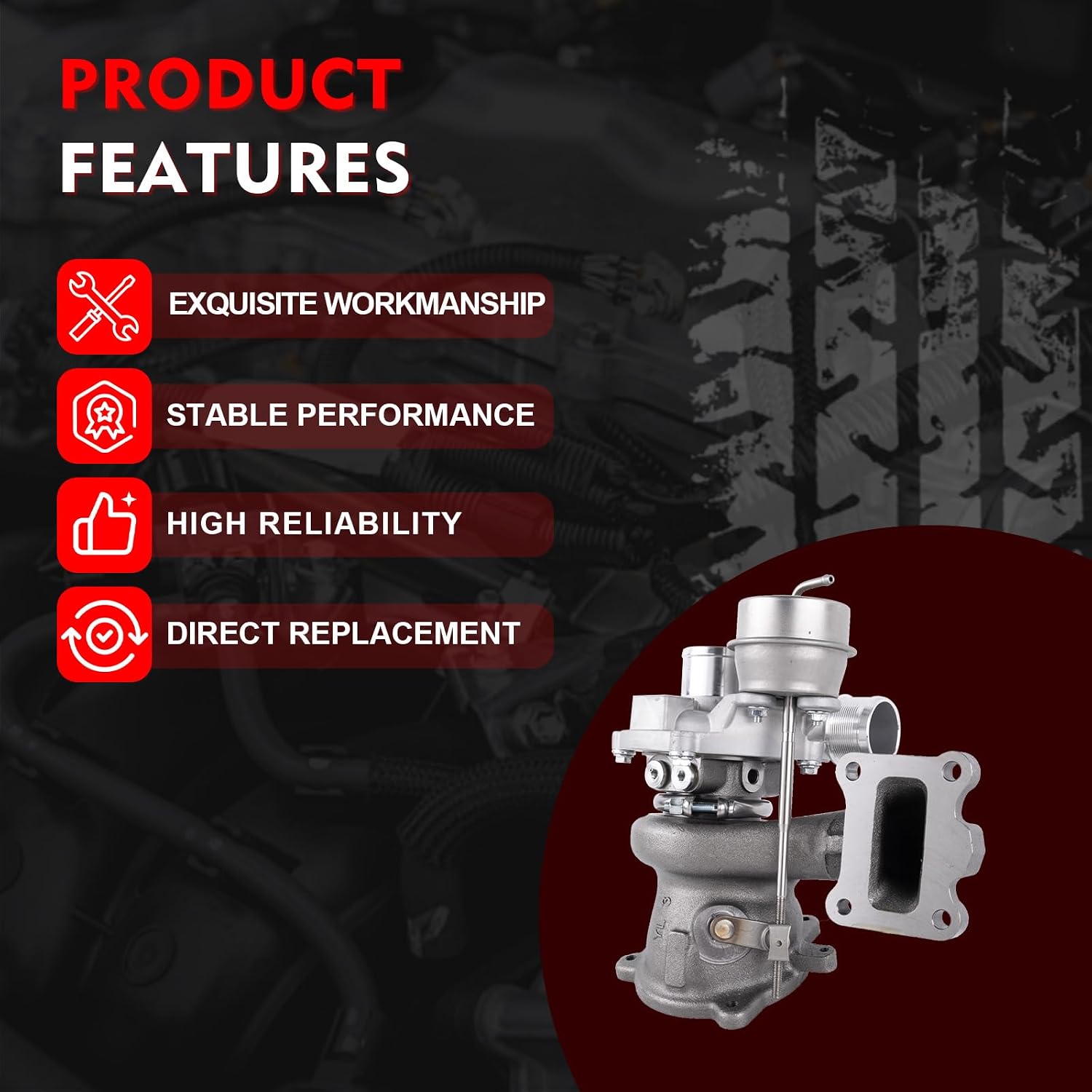 1639-970-0003 Turbo Charger Fit for Ford Fusion 2014, 2015, 2016, 2017, 2018, 2019, 2020, Escape 2017,2018,2019, 1.5L Turbocharged, Replace F1FZ6K683D F1FZ6K682D 1816470