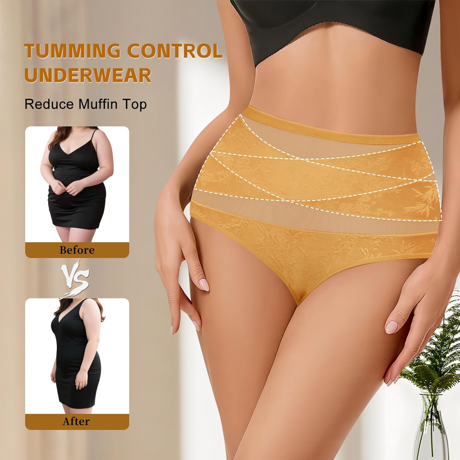 Women Tummy Control Underwear,High Waisted Full Coverage Ladies Panties,Soft Breathable Postpartum Briefs Multipack - Image 2