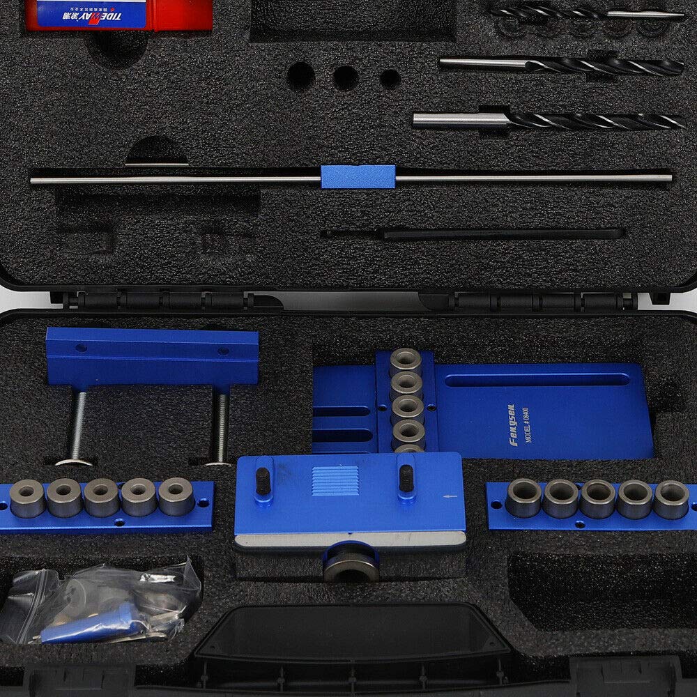 Dübelvorrichtungs-Set, Holzbearbeitungsdübel Bohrposition Hülsen Loch DIY Kit 6/8/10/15 mm, 28 Stück