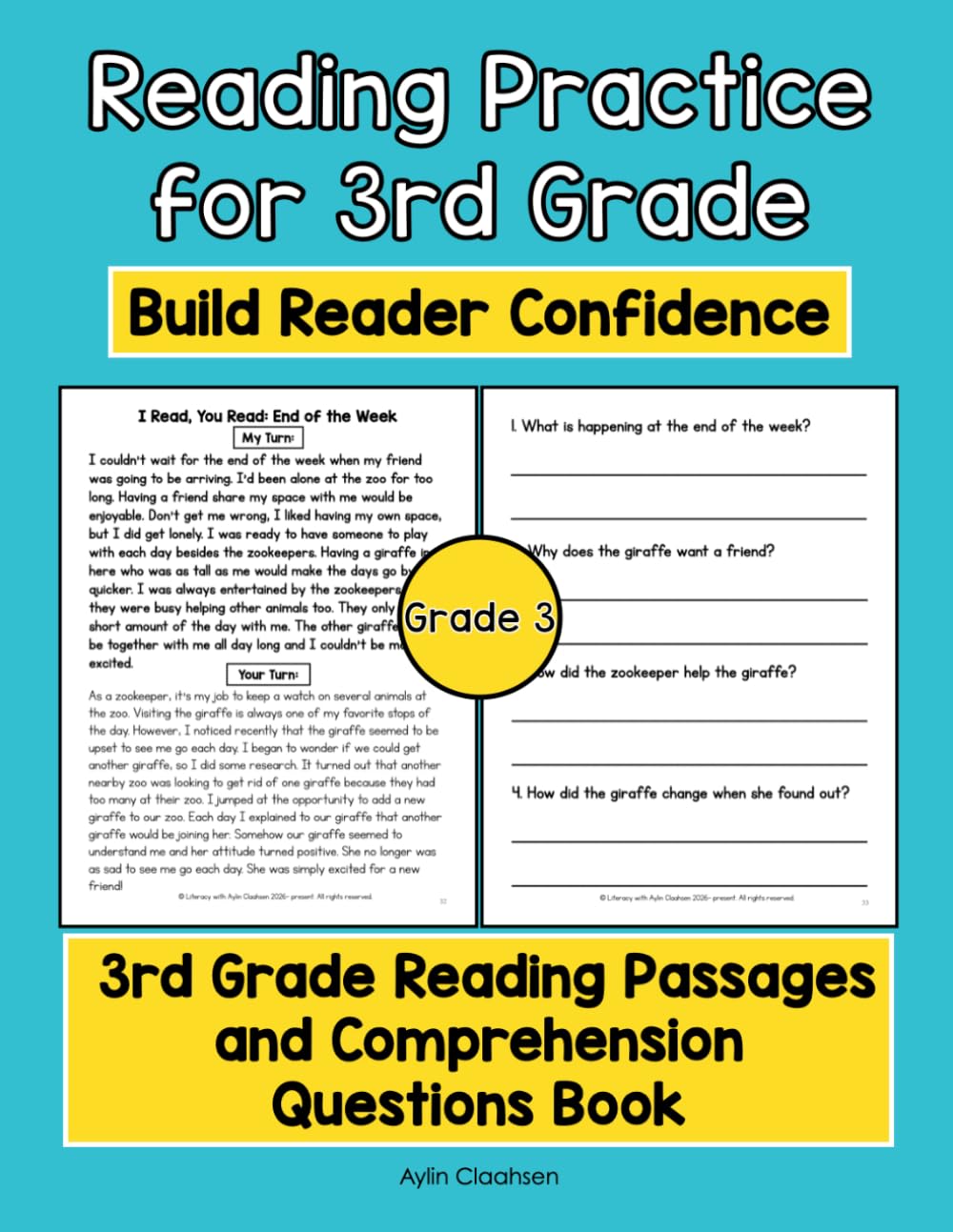 Reading Practice for 3rd Grade- Build Reading Confidence in Grade 3: 3rd Grade Reading Passages and Comprehension Questions Book (1st-3rd Grade Reading Practice- Build Reader Confidence)