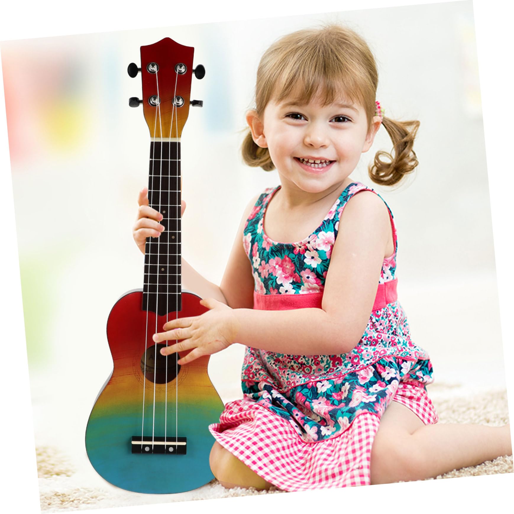 1 Zestaw Ukulele Ręcznie Malowane dla Instrument Akustyczny z Plecakiem Idealny dla Początkujących Muzyków