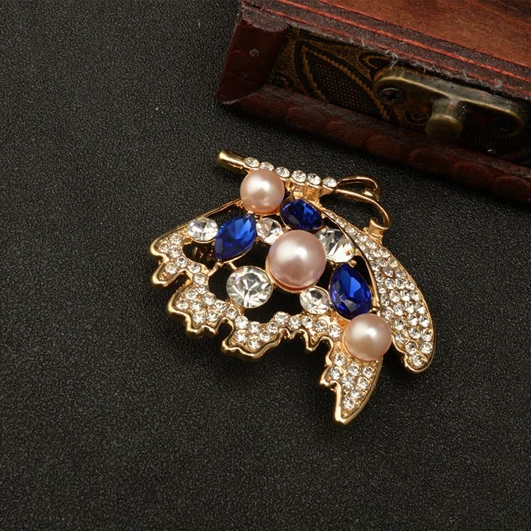 Broche de vêtements en alliage ciselé et perles haute finition - 6