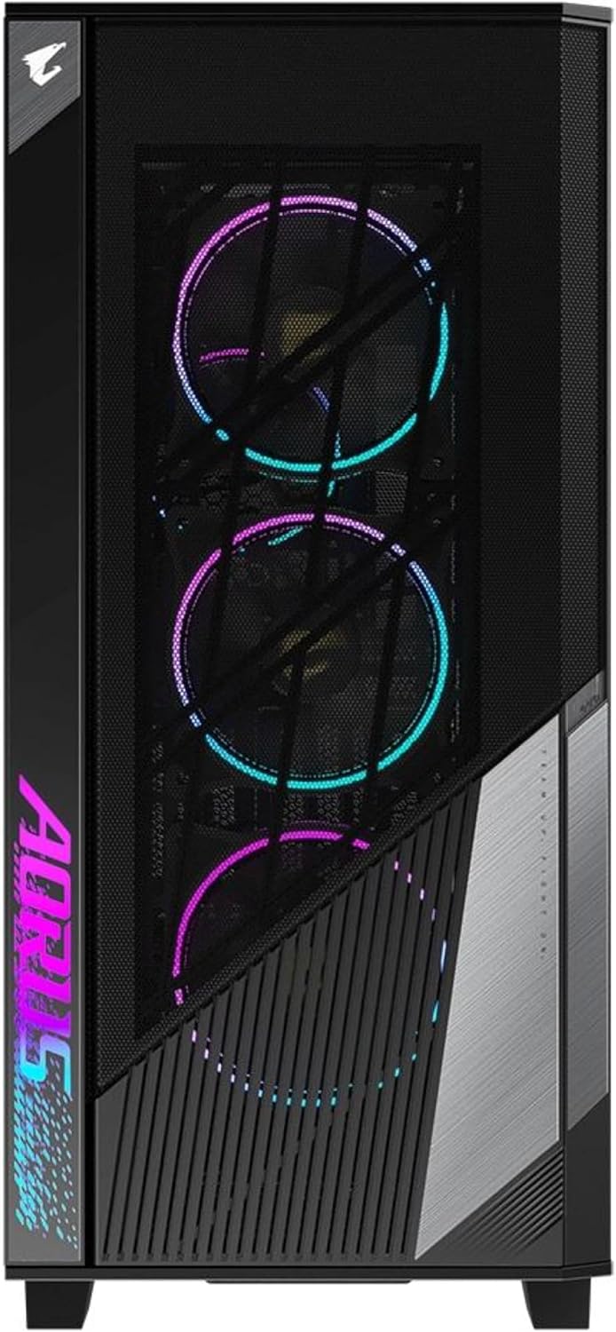Gigabyte AORUS C500 Glass Mid Tower ATX Case, Black, TG Panel, No PSU