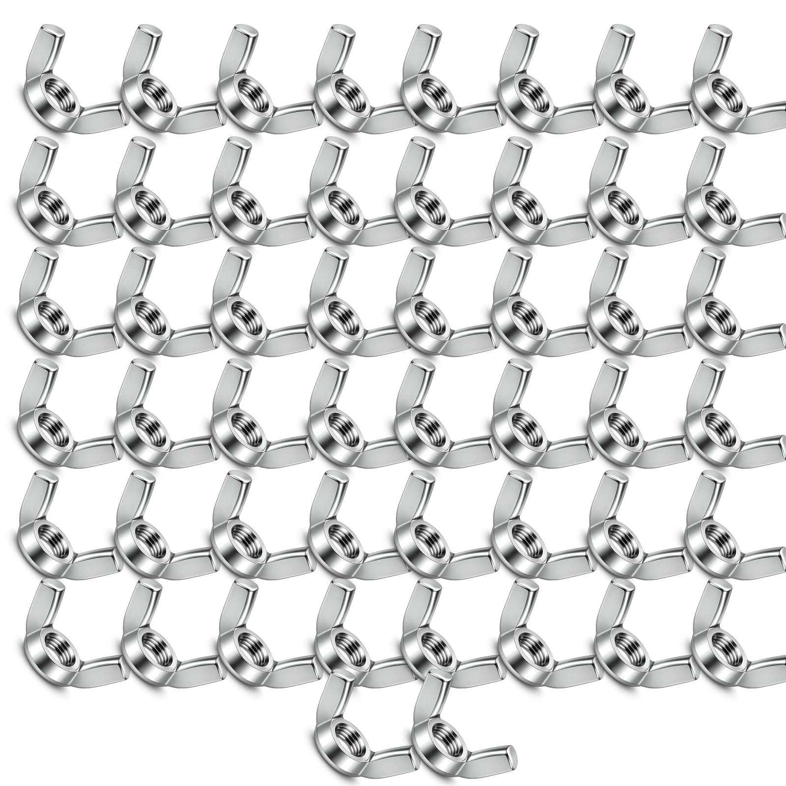 50 PCS M5 Wing Nuts 304 Stainless Steel Butterfly Nut Hand Twist Tighten Ear Wingnuts Fasteners Parts for DIY Tools Machinery Electronic Equipment, Silver