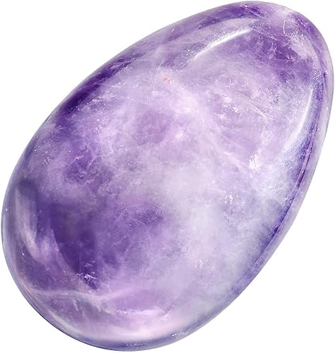 Miniatura 3 de Mookaitedecor - Juego de 5 piedras de amatista en forma de huevo para curar el equilibrio reiki