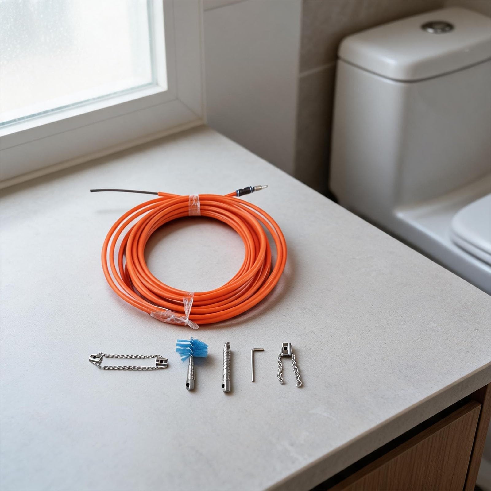Rohrreinigungspirale Edelstahl Handkurbel Abflussreiniger für Toilette Waschbecken Dusche Bad Küchenrohr Verstopfung Entferner Flexibles Reinigungsgerät 2m 5m 10m 15m(15)