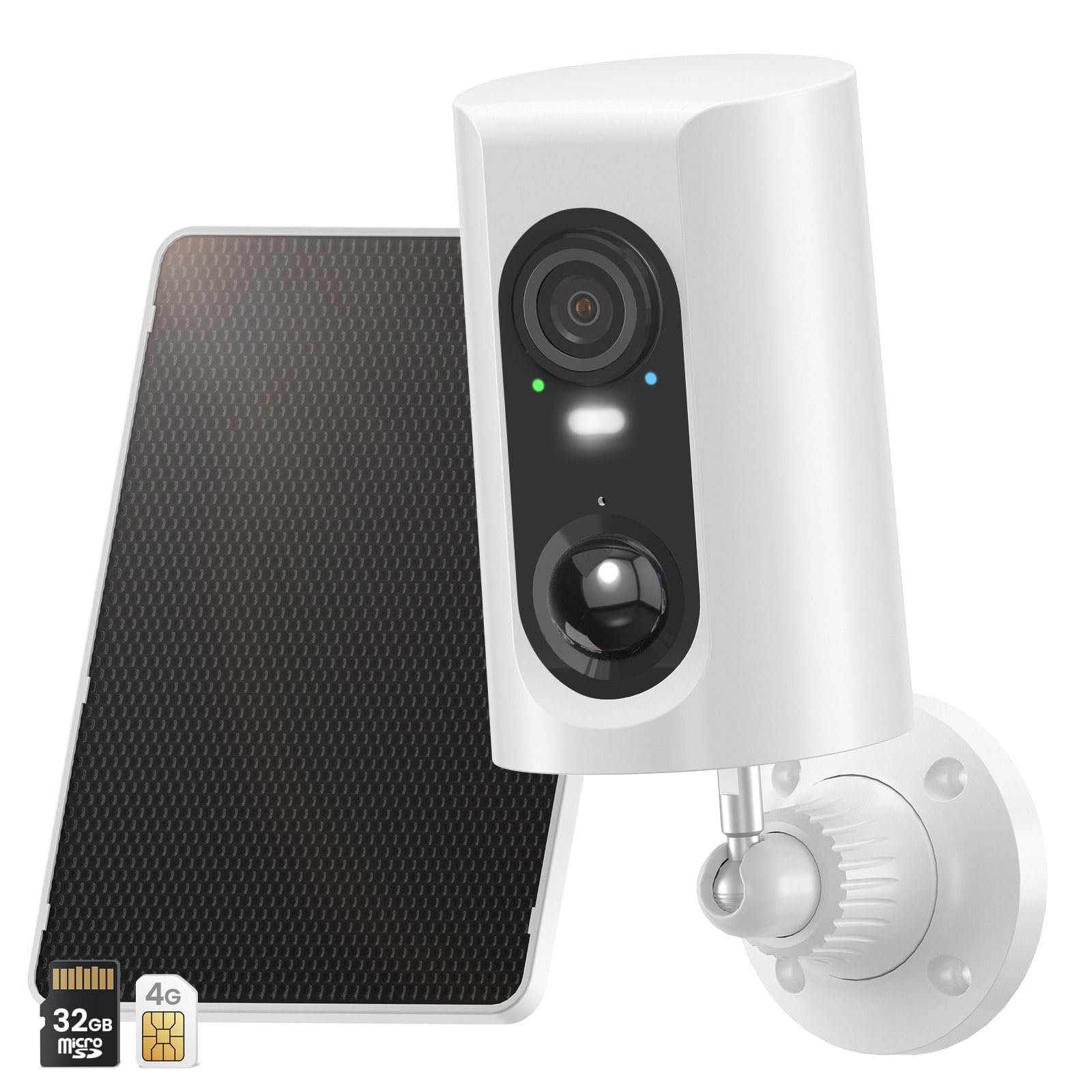 Photo 1 of ANRAN 4G LTE Cellular Solar Security Camera Wireless Outdoor, 2K No WiFi Solar Powered Security Camera, 2 Way Audio, Smart Motion Detection, Color Night Vision, IP66, White (32GB & SIM Card Included)